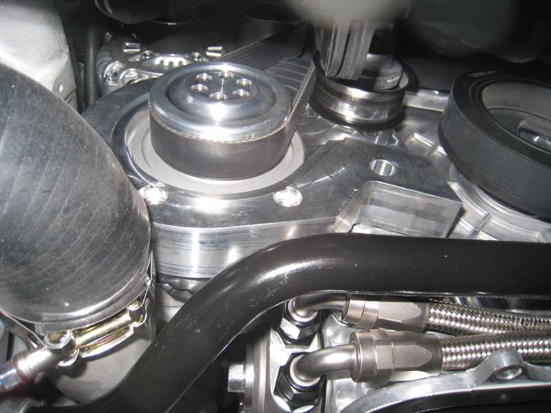 G37 convertible supercharger and oil filter adapter