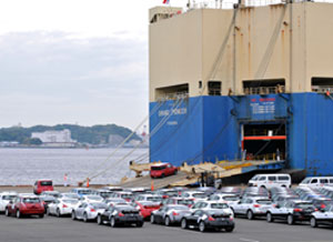 Nissan and infiniti vehicles ready for shipment overseas