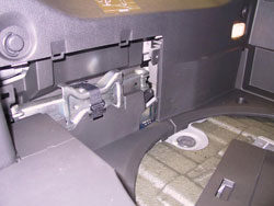 Spare tire kit for 2009 through 2012 Infiniti G37 convertibles jack mounting location in trunk